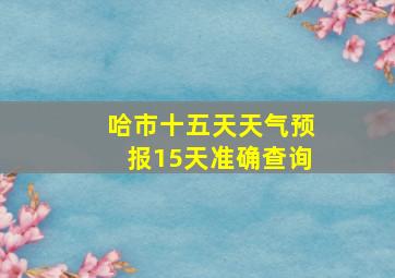 哈市十五天天气预报15天准确查询