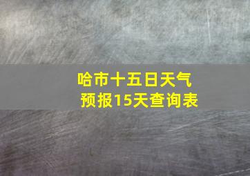 哈市十五日天气预报15天查询表