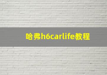 哈弗h6carlife教程