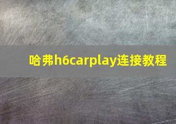 哈弗h6carplay连接教程