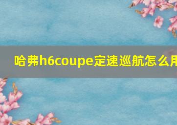 哈弗h6coupe定速巡航怎么用