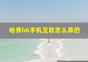 哈弗h6手机互联怎么弄的