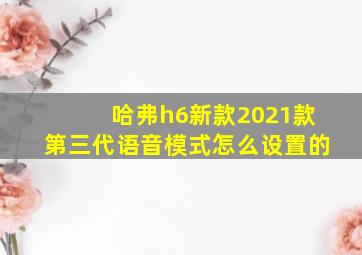 哈弗h6新款2021款第三代语音模式怎么设置的