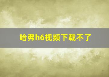 哈弗h6视频下载不了