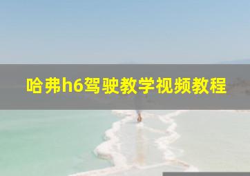 哈弗h6驾驶教学视频教程