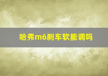 哈弗m6刹车软能调吗