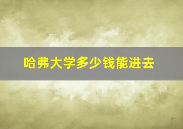 哈弗大学多少钱能进去