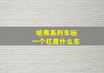 哈弗系列车标一个杠是什么车