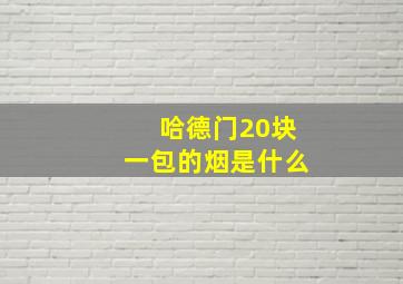 哈德门20块一包的烟是什么