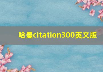 哈曼citation300英文版