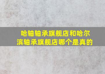 哈轴轴承旗舰店和哈尔滨轴承旗舰店哪个是真的