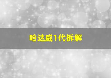 哈达威1代拆解