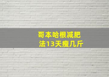 哥本哈根减肥法13天瘦几斤