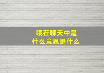 哦在聊天中是什么意思是什么