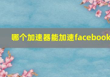 哪个加速器能加速facebook