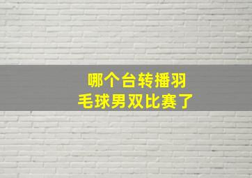 哪个台转播羽毛球男双比赛了