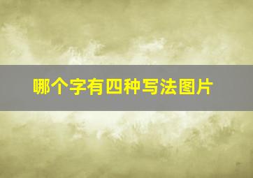 哪个字有四种写法图片