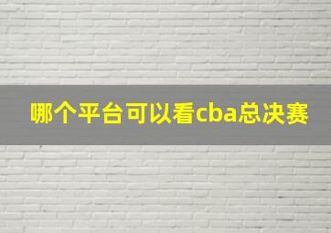 哪个平台可以看cba总决赛