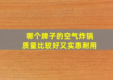 哪个牌子的空气炸锅质量比较好又实惠耐用