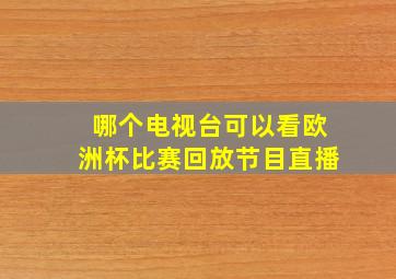 哪个电视台可以看欧洲杯比赛回放节目直播