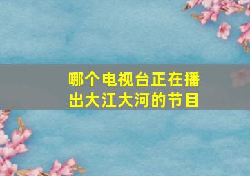 哪个电视台正在播出大江大河的节目