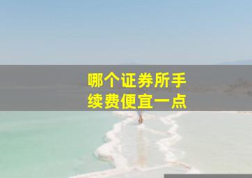 哪个证券所手续费便宜一点