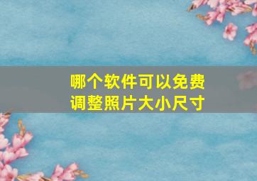 哪个软件可以免费调整照片大小尺寸