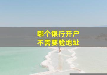 哪个银行开户不需要验地址