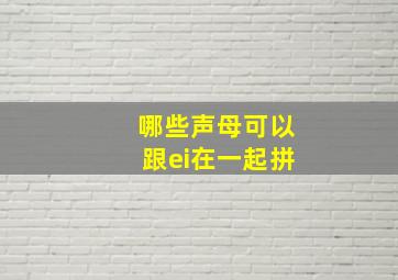 哪些声母可以跟ei在一起拼