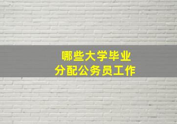 哪些大学毕业分配公务员工作