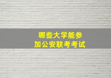 哪些大学能参加公安联考考试