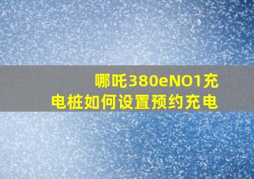 哪吒380eNO1充电桩如何设置预约充电