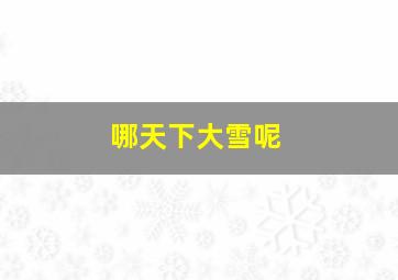 哪天下大雪呢