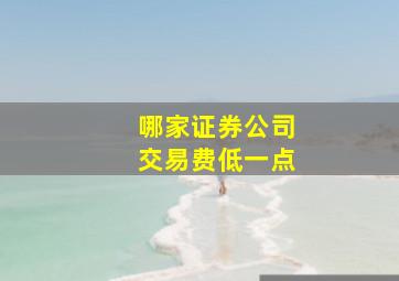 哪家证券公司交易费低一点