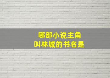 哪部小说主角叫林城的书名是