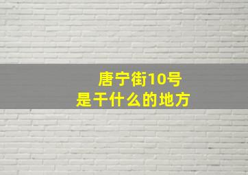 唐宁街10号是干什么的地方