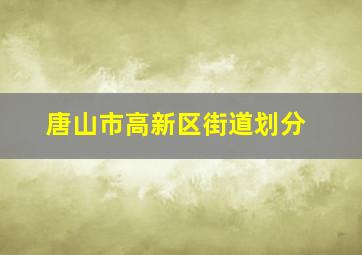 唐山市高新区街道划分