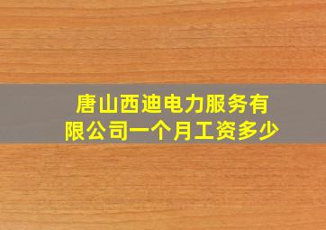 唐山西迪电力服务有限公司一个月工资多少