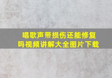 唱歌声带损伤还能修复吗视频讲解大全图片下载