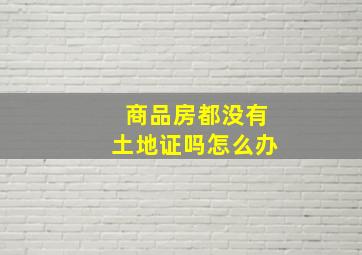 商品房都没有土地证吗怎么办