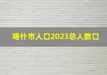 喀什市人口2023总人数口