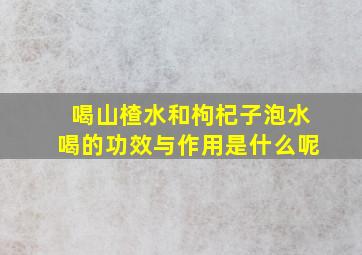 喝山楂水和枸杞子泡水喝的功效与作用是什么呢