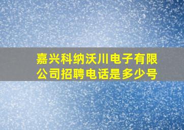 嘉兴科纳沃川电子有限公司招聘电话是多少号