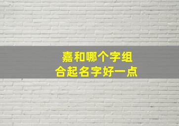 嘉和哪个字组合起名字好一点