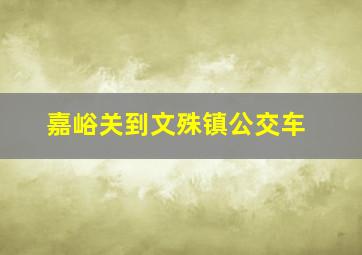 嘉峪关到文殊镇公交车