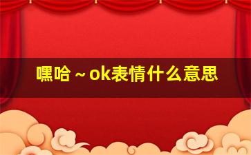 嘿哈～ok表情什么意思