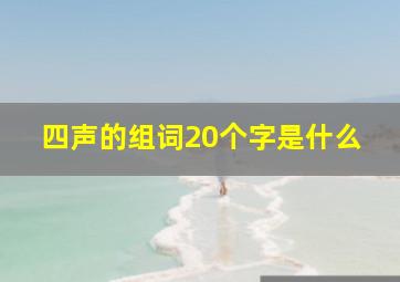 四声的组词20个字是什么