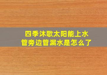 四季沐歌太阳能上水管旁边管漏水是怎么了