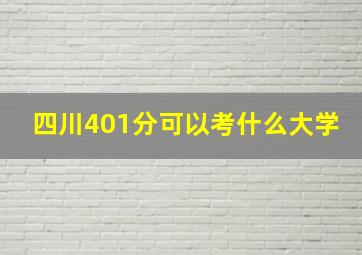 四川401分可以考什么大学