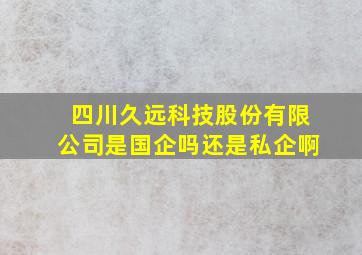 四川久远科技股份有限公司是国企吗还是私企啊